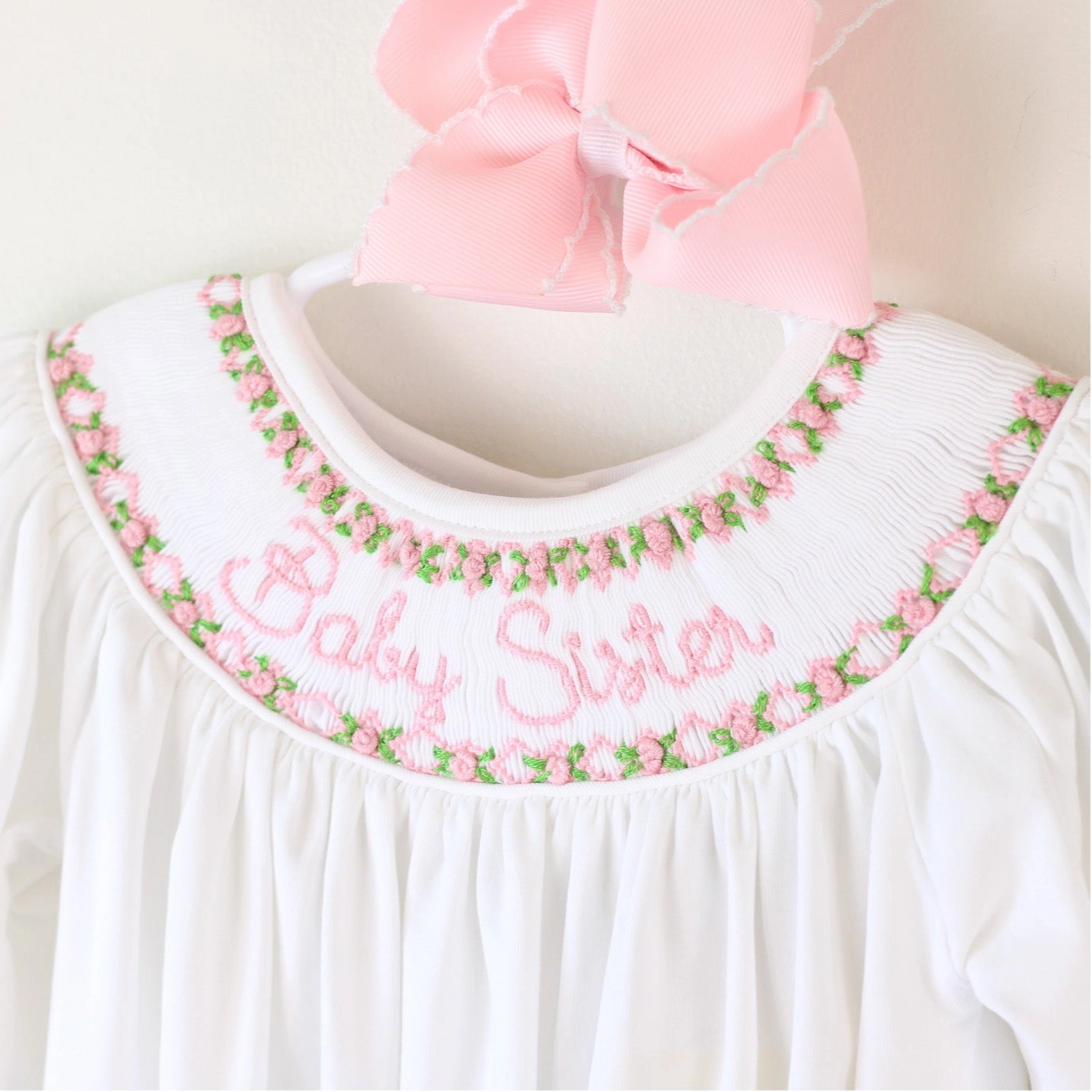 SMOCKED BABY SISTER GOWN