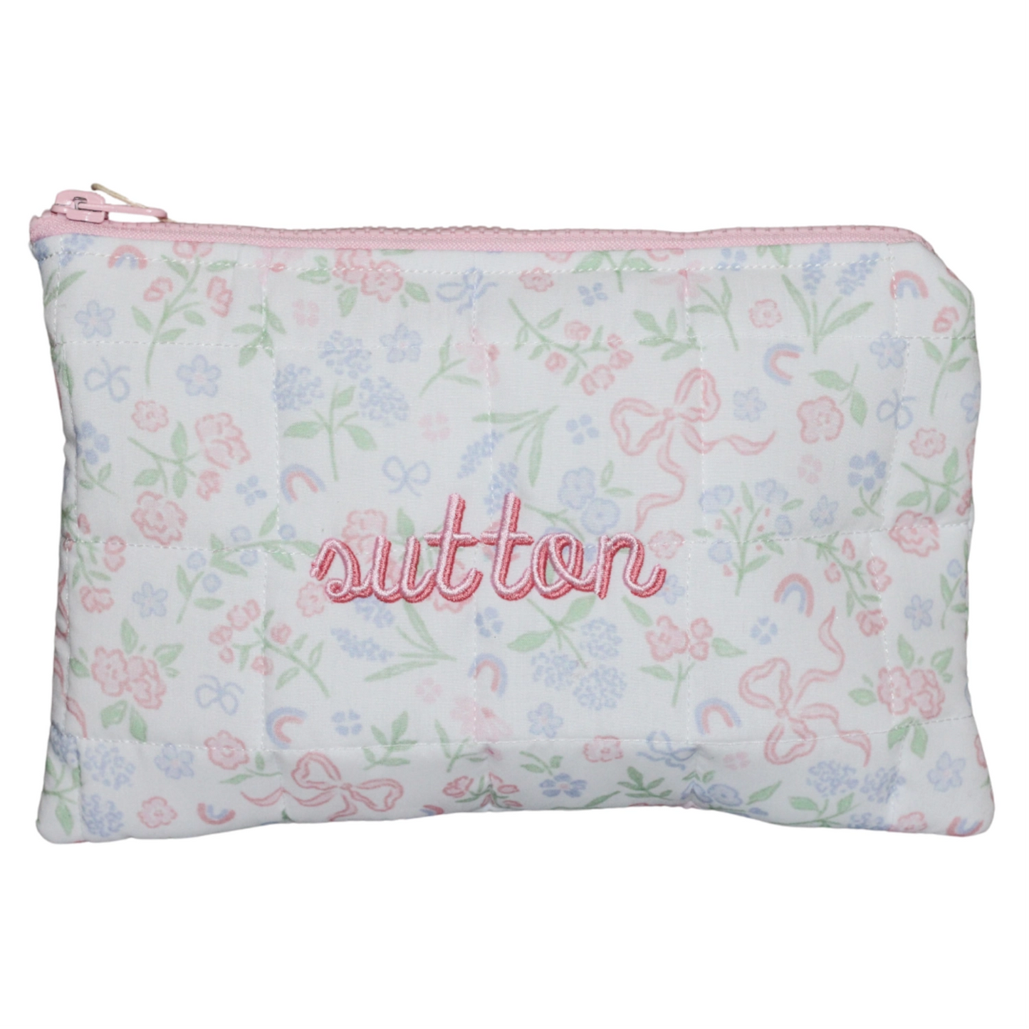 Pastel Floral & Bows Small Zippered Pouch