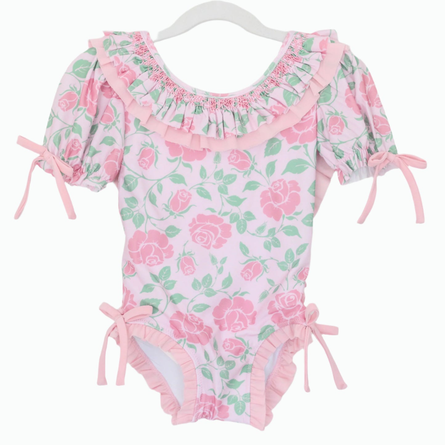 RILEY ROSES SMOCKED 1PC SWIM