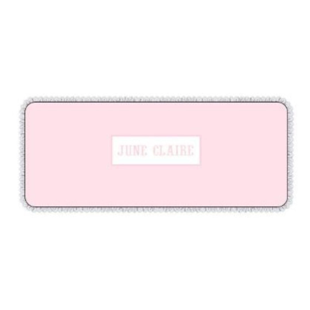Pink with Lace Ruffle Name Smocked Lumbar Pillow Case