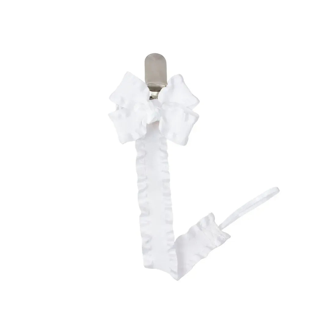 Double Ruffle Pacifier Clip (multiple colors)