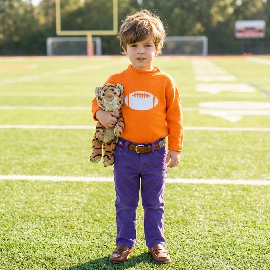 Orange Football Roll Neck Sweater