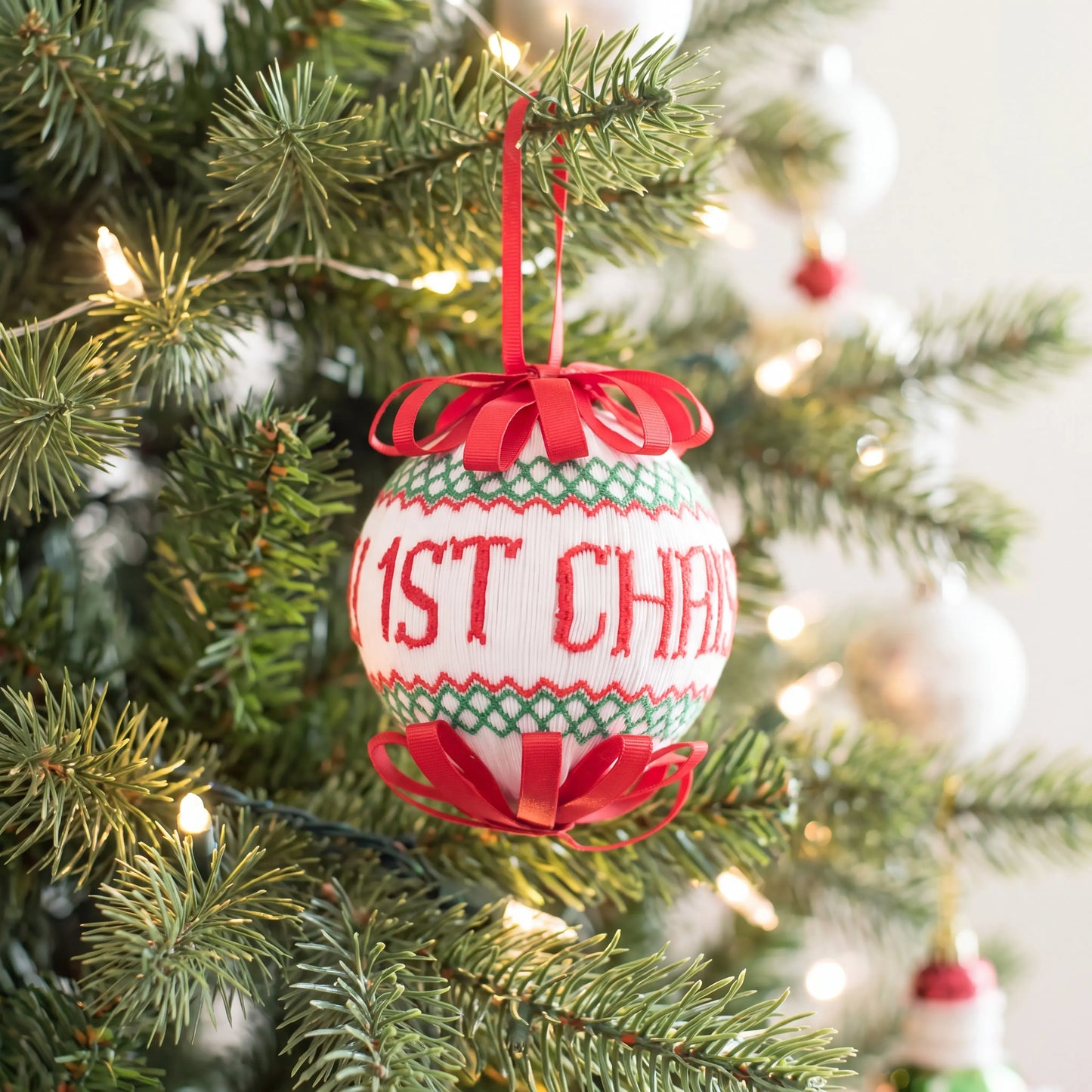 My 1st Christmas Smocked Ornament