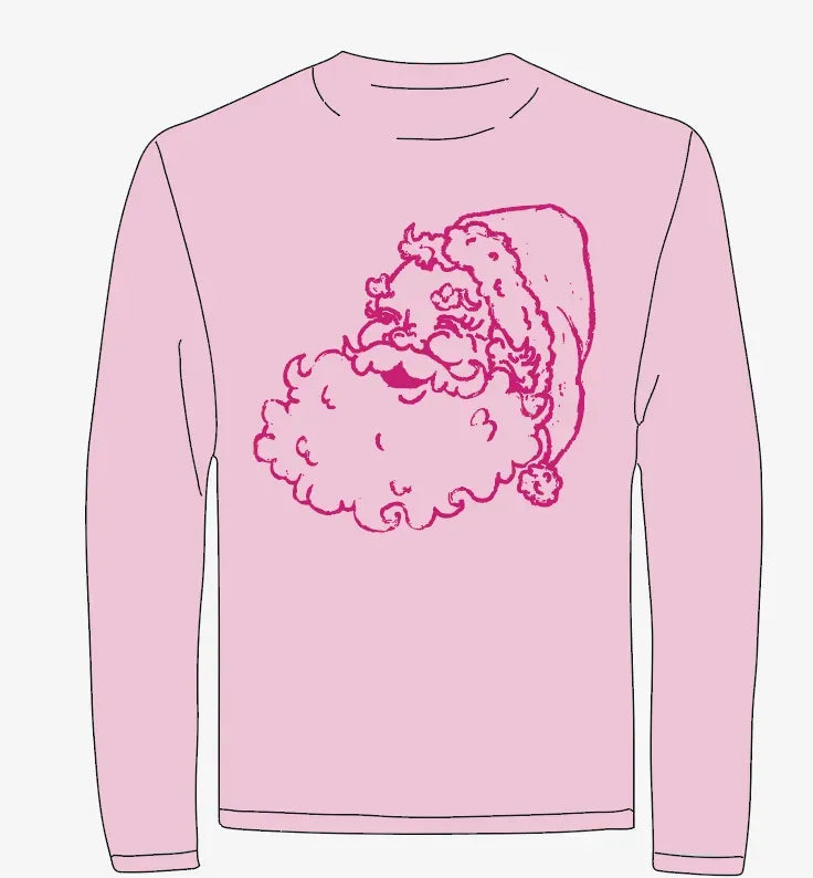 Light Pink Santa Long Sleeve T-Shirt