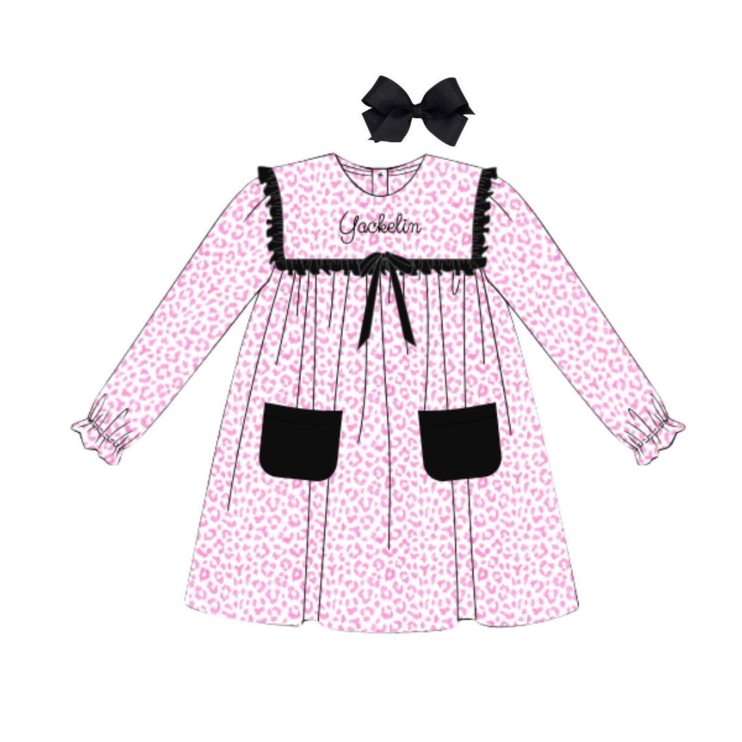 PINK CHEETAH BIB DRESS