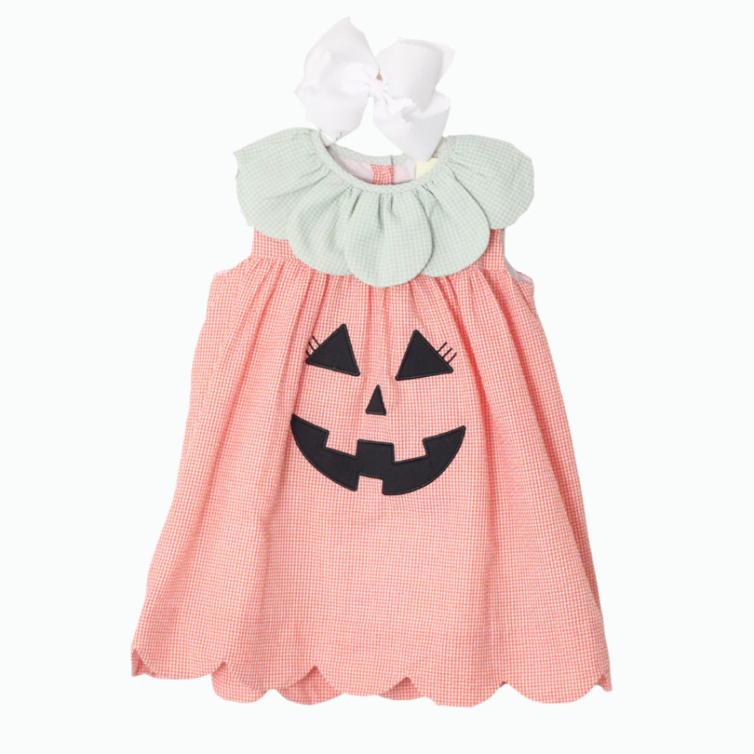 GIRLS GINGHAM JACK-O-LANTERN DRESS