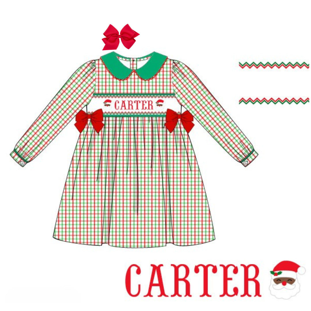 BROWN ST NICK NAME SMOCKED DRESS