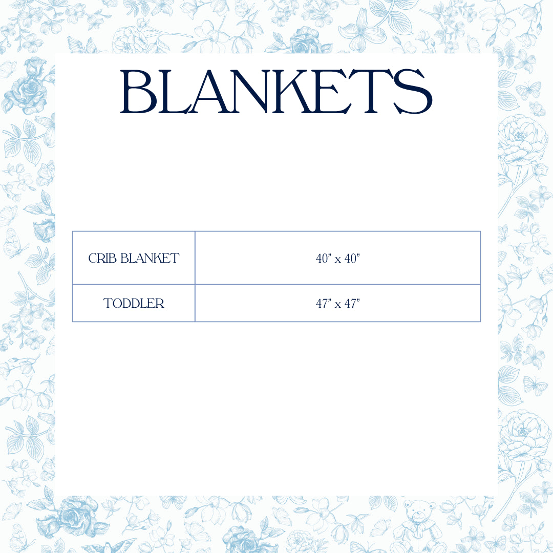 Blue Scalloped Name Smock Blanket