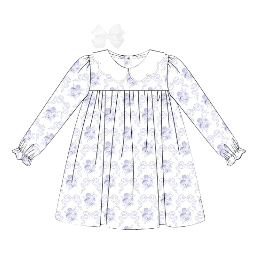 ELOISE FLORAL SCALLOP COLLAR DRESS