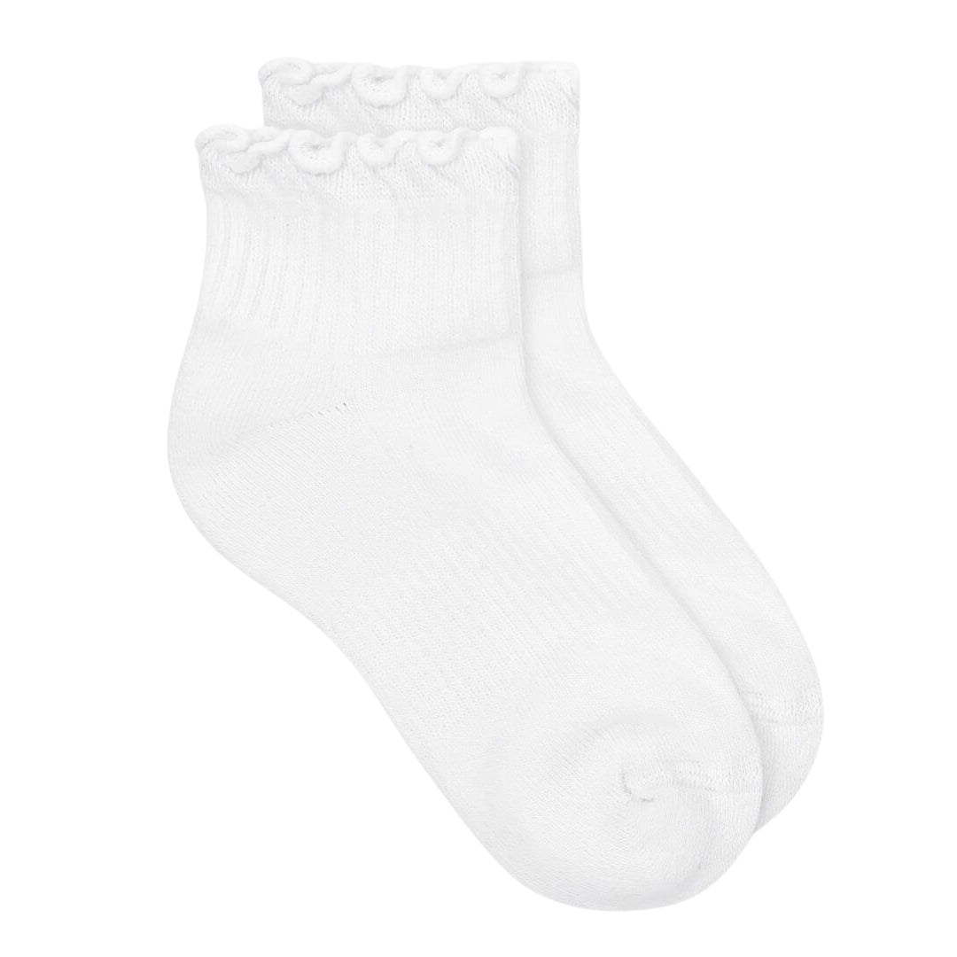JEFFERIES RUFFLE RIPPLE EDGE SPORT QUARTER SOCKS