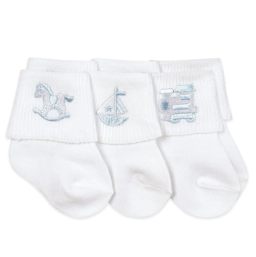 JEFFERIES BABY BOY APPLIQUE TURN CUFF SOCKS 3 PACK
