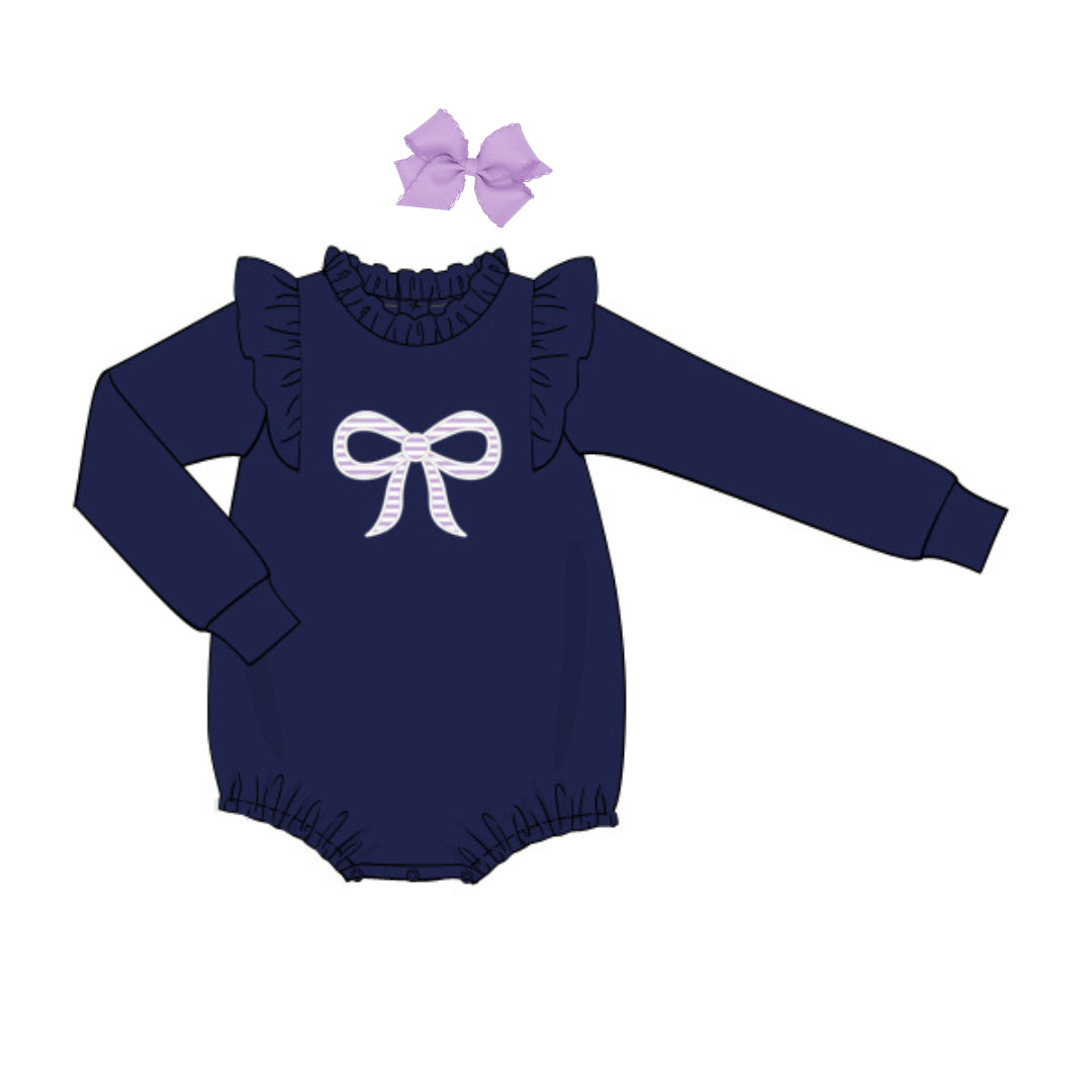 LAVENDER STRIPED BOW BUBBLE