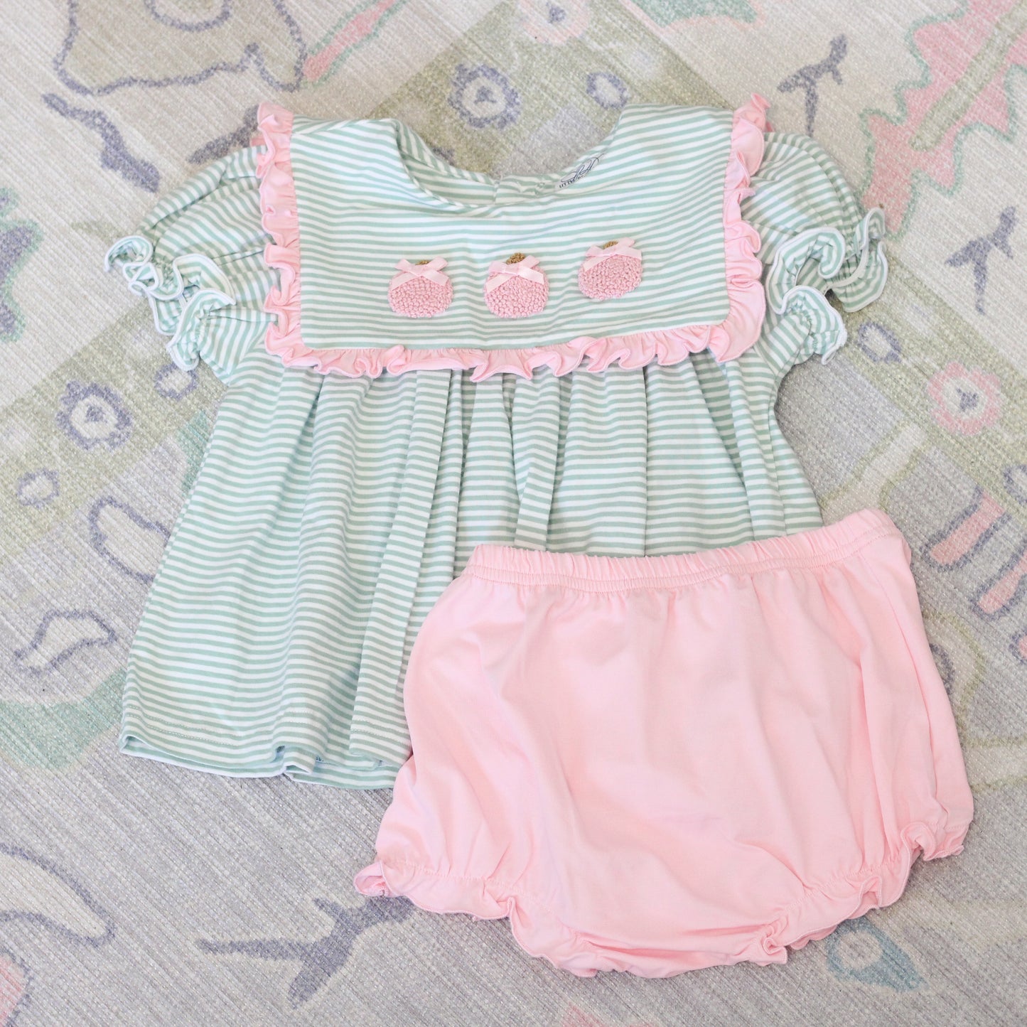 PINK & GREEN PUMPKINS DIAPER SET
