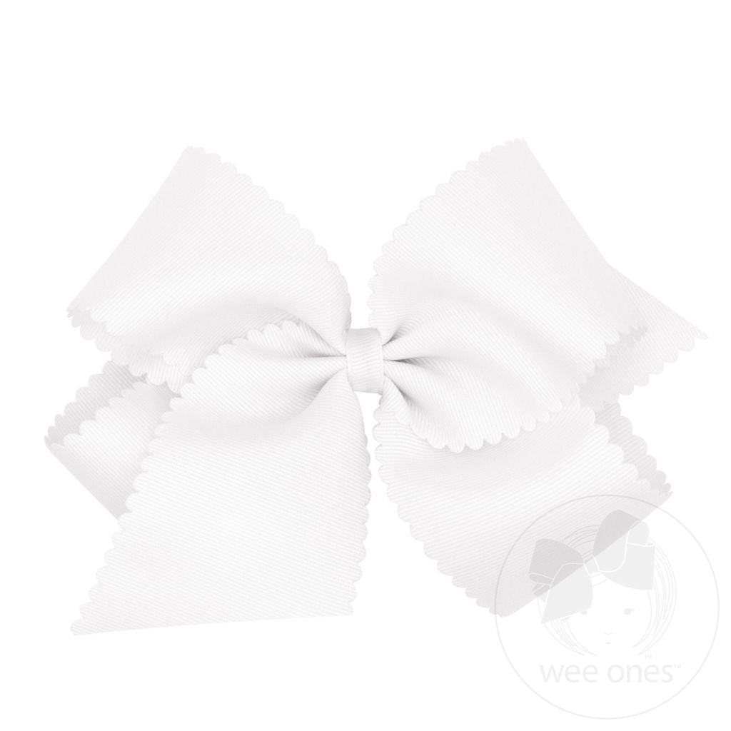 WEE ONES GROSGRAIN BOW WITH SCALLOP EDGES