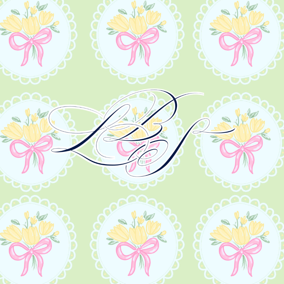 YELLOW TULIP BOUQUET SCALLOP COLLARED DIAPER SET