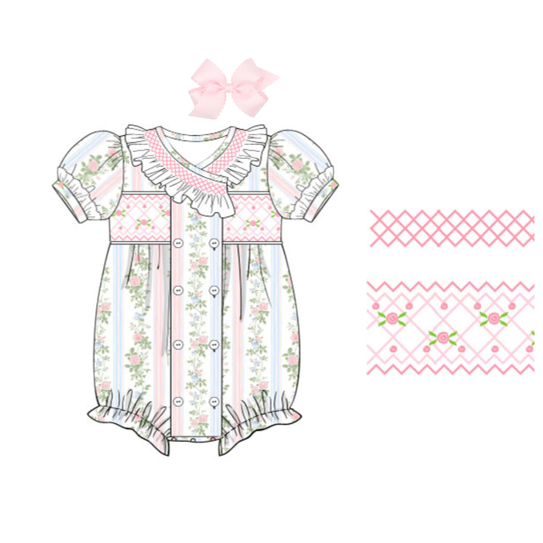 GLORIA FLORAL SMOCKED BUBBLE