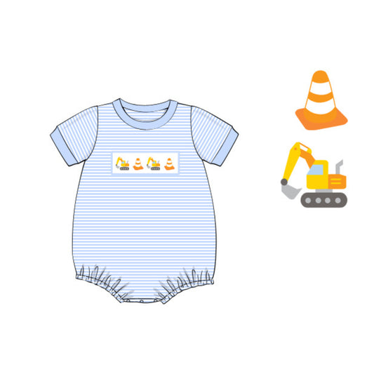 BOYS CONSTRUCTION SMOCKED BUBBLE