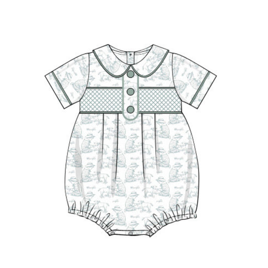 SAGE TOILE SMOCKED BUBBLE