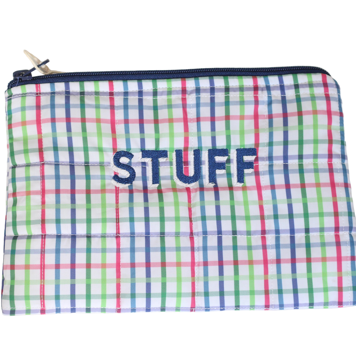 Primary Plaid Small Zippered Pouch