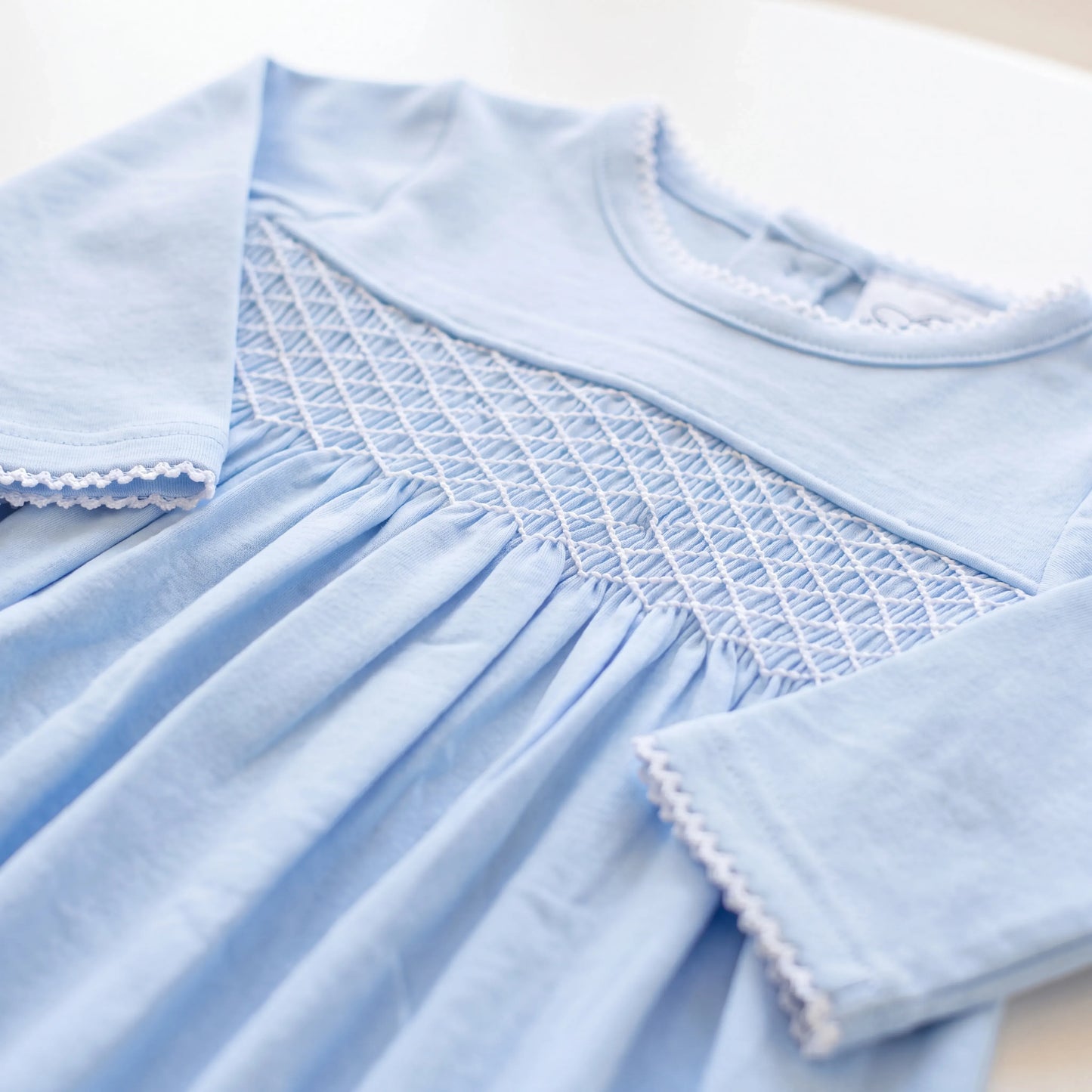 Blue Smocked Day Gown