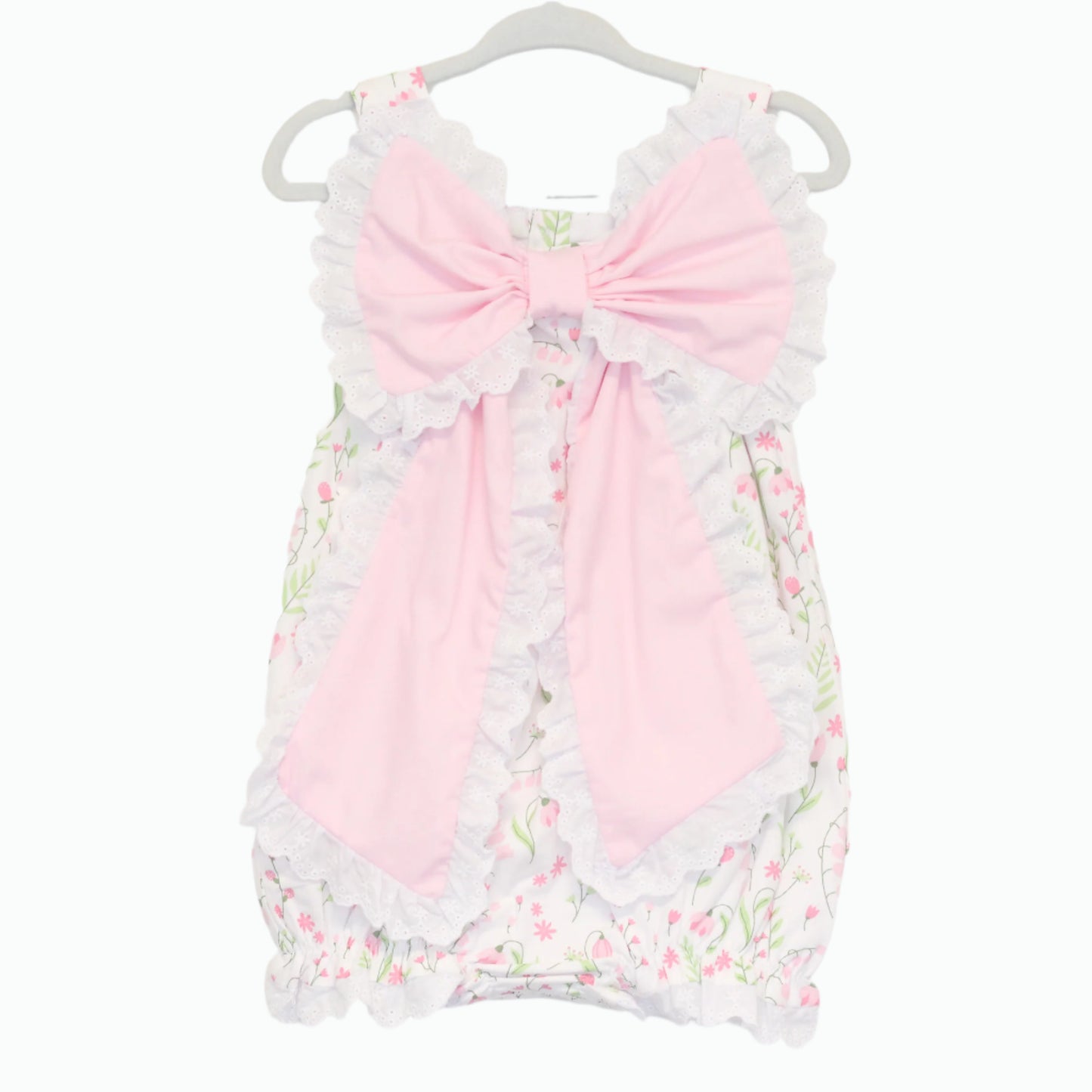 PINK & GREEN FLORAL BOW FRONT BUBBLE