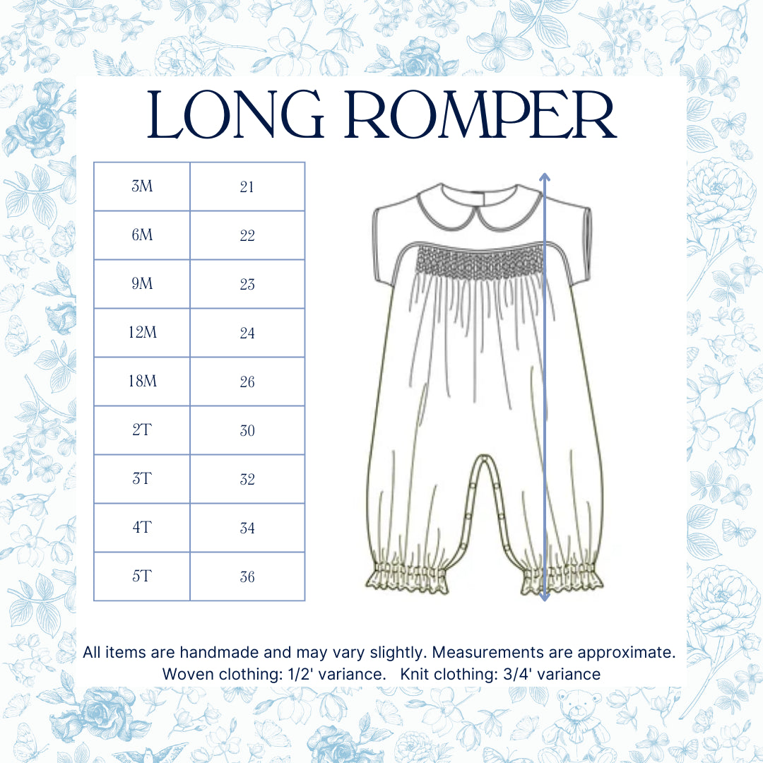 BOYS BIRTHDAY NAME SMOCKED ROMPER