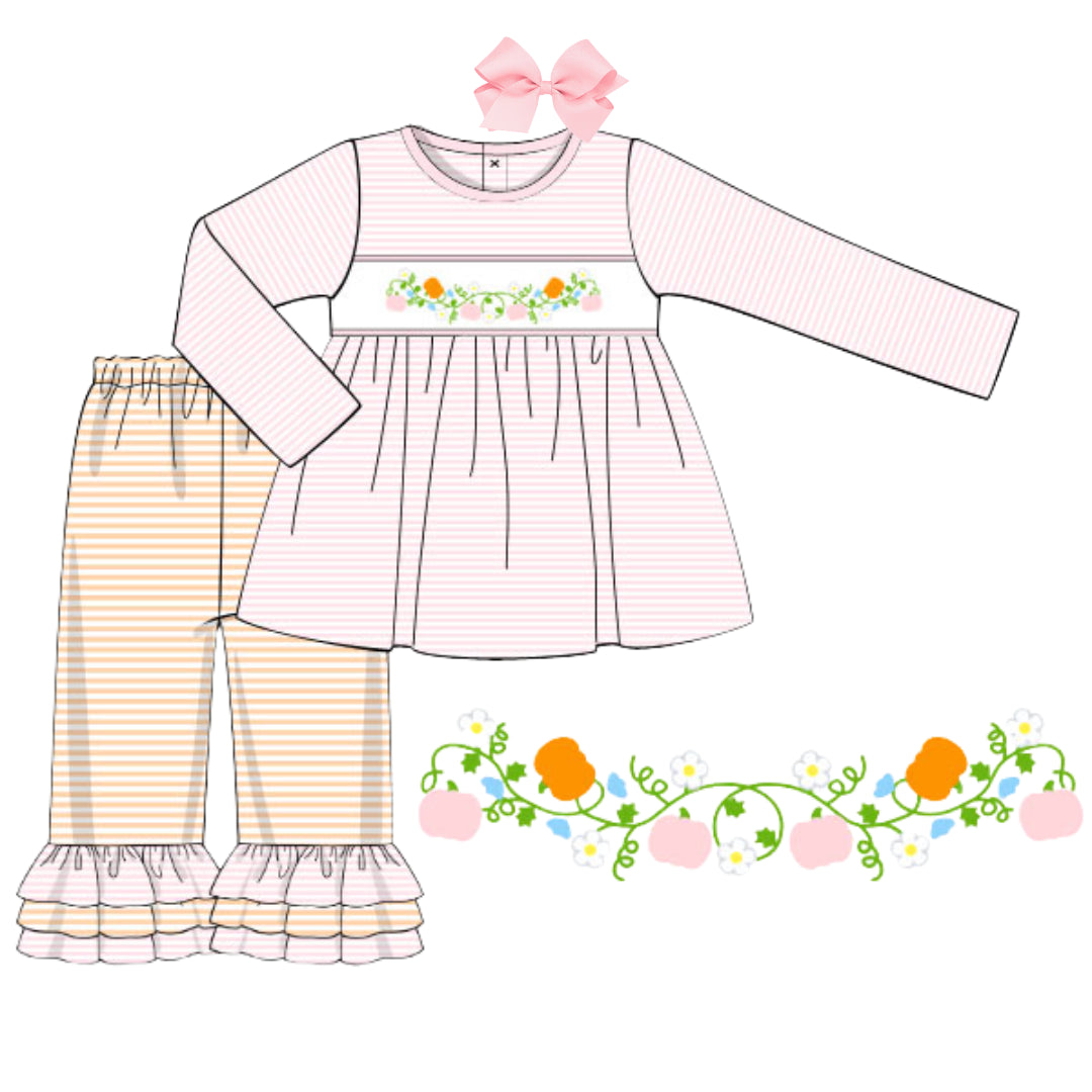 SMOCKED PUMPKIN VINE PANT SET