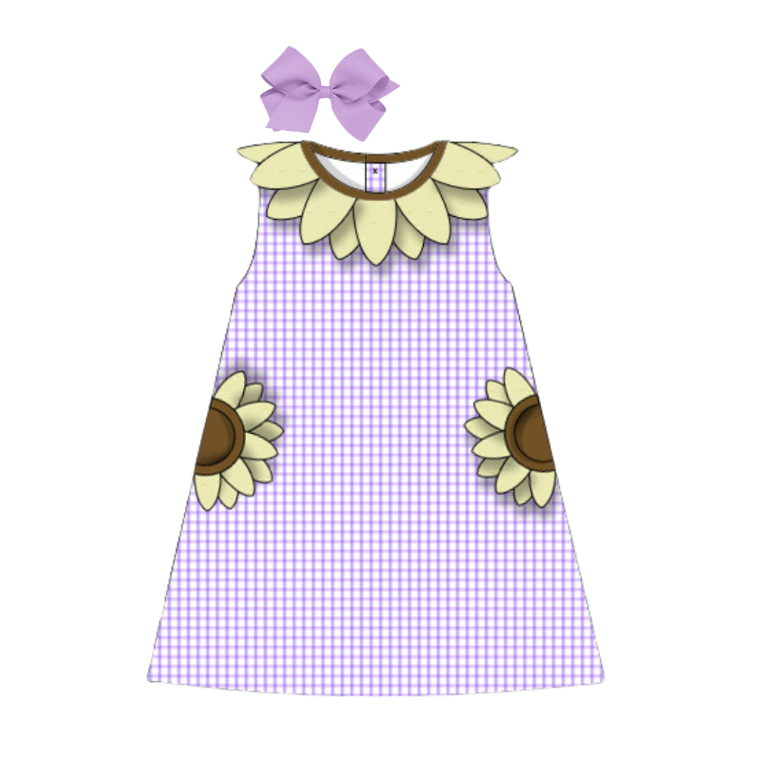 LAVENDER SUNFLOWER COLLAR DRESS