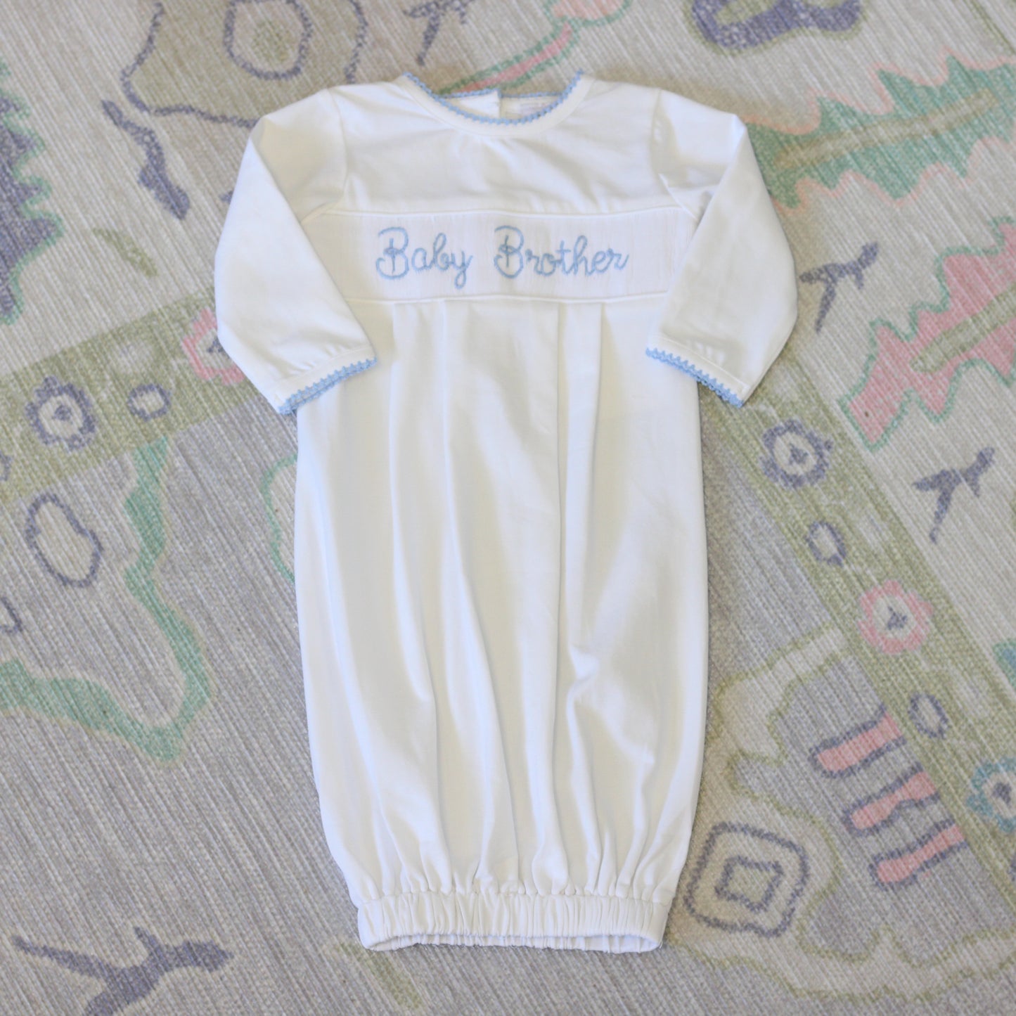 SMOCKED BABY BROTHER GOWN