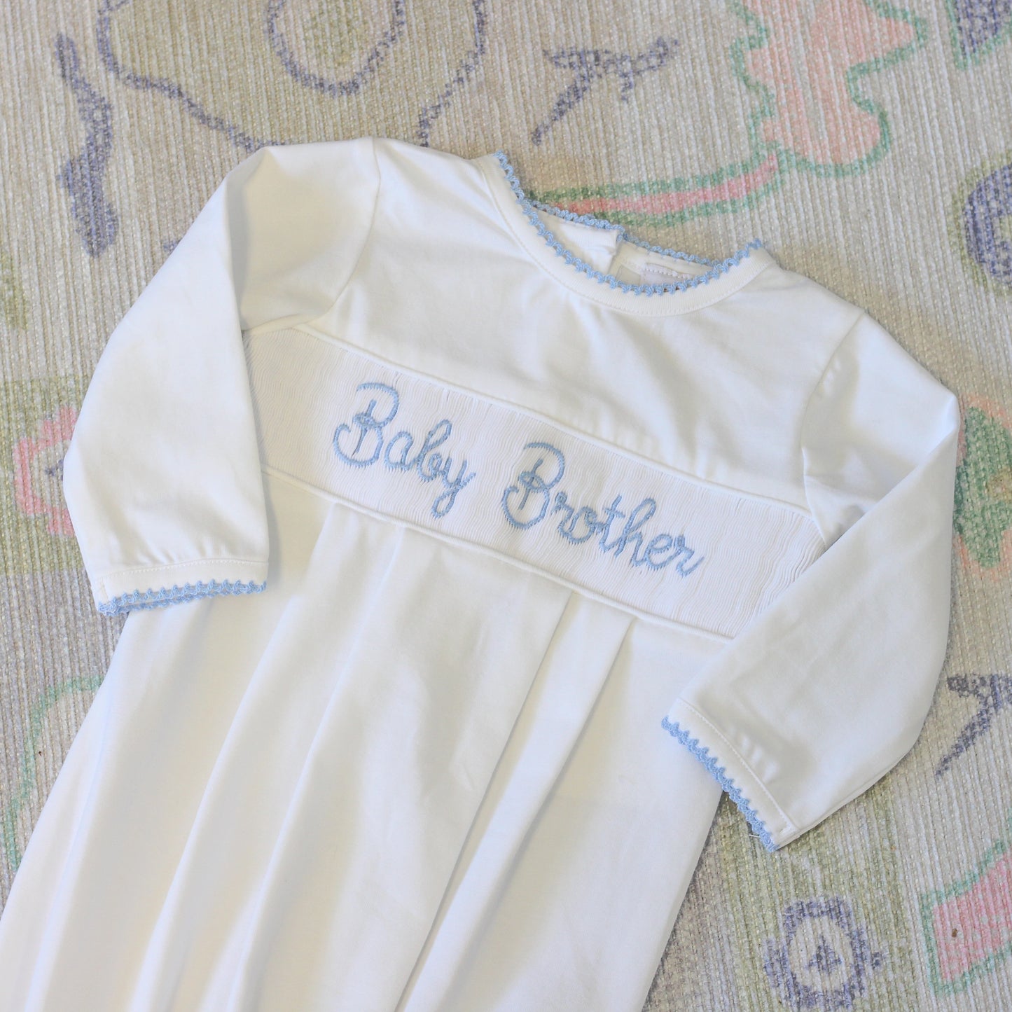 SMOCKED BABY BROTHER GOWN