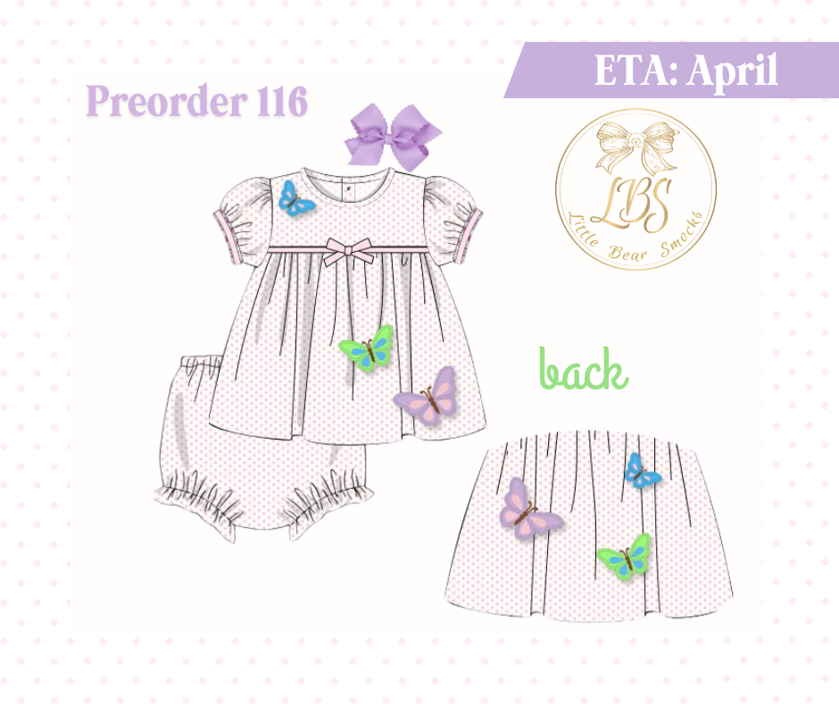 PO116 BUTTERFLIES DIAPER SET