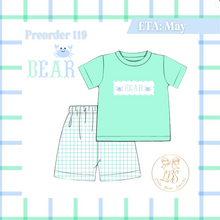 Load image into Gallery viewer, PO119 BOYS WINDOWPANE CRAB NAME SMOCKS