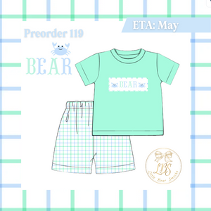 PO119 BOYS WINDOWPANE CRAB NAME SMOCKS