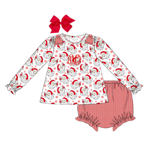 VINTAGE SANTA KNIT DIAPER SET