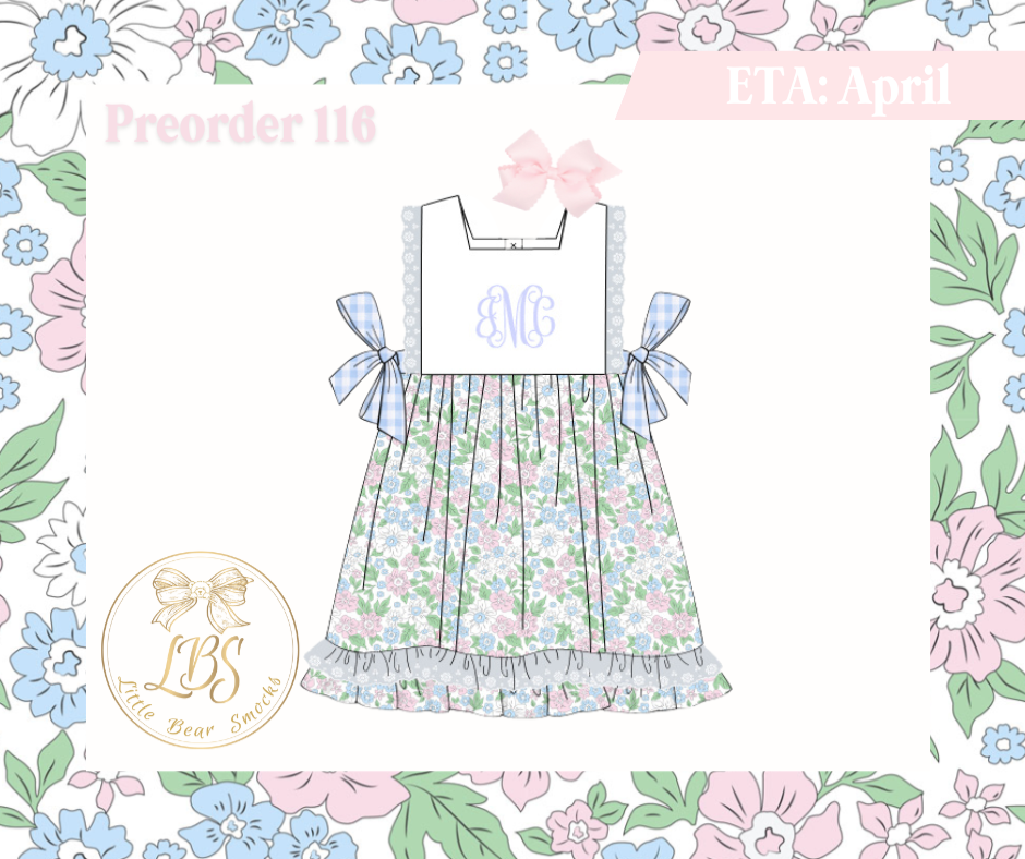 PO116 PINK & BLUE FLORAL DRESS