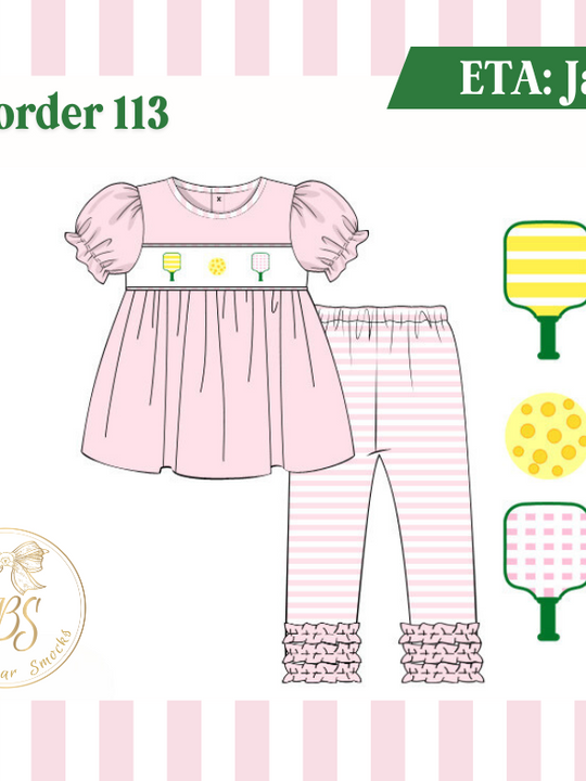 PO113 SMOCKED PICKLEBALL LEGGING SET