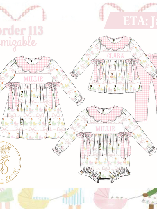 PO113 POSIE PROPER NAME SMOCKS