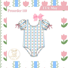 Load image into Gallery viewer, PO119 TYBEE TULIPS PUFF SLEEVE 1PC SWIM