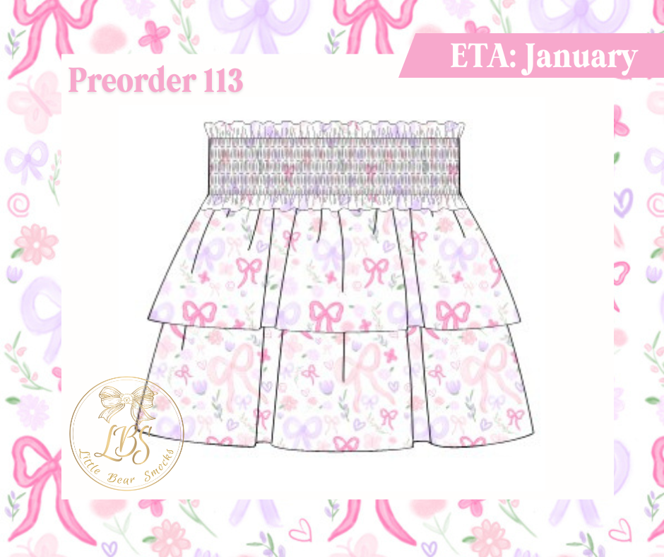 PO113 MASON BOW FLORAL SKORT