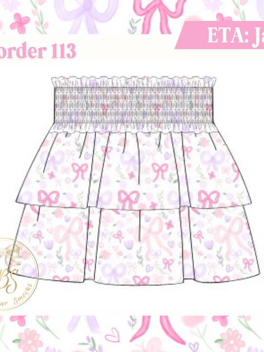 PO113 MASON BOW FLORAL SKORT