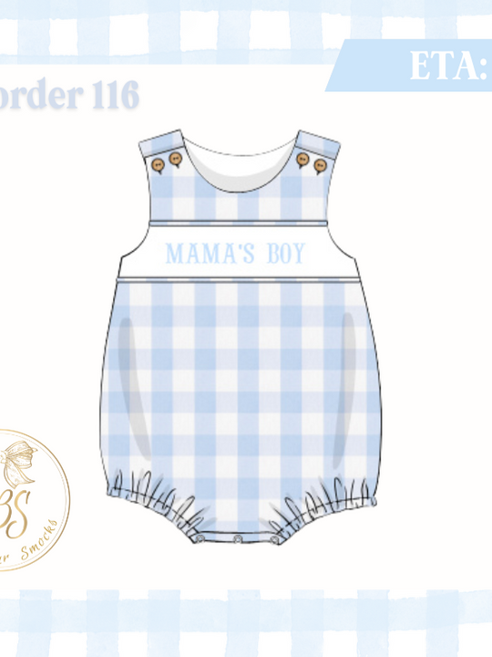 PO116 SMOCKED MAMA'S BOY BUBBLE