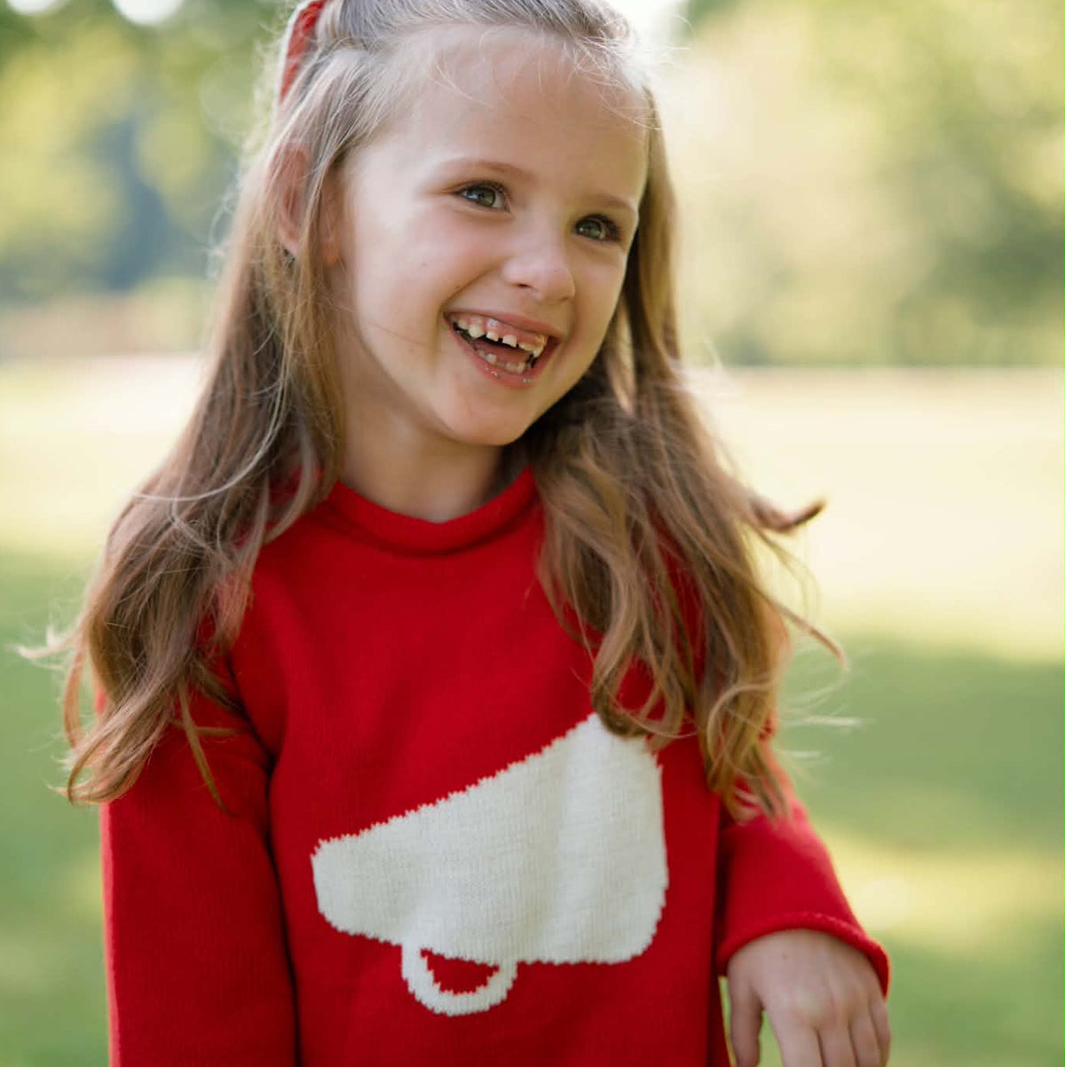 Red Megaphone Roll Neck Sweater