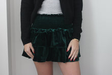 Load image into Gallery viewer, ADULT GREEN VELVET SMOCKED SKIRT