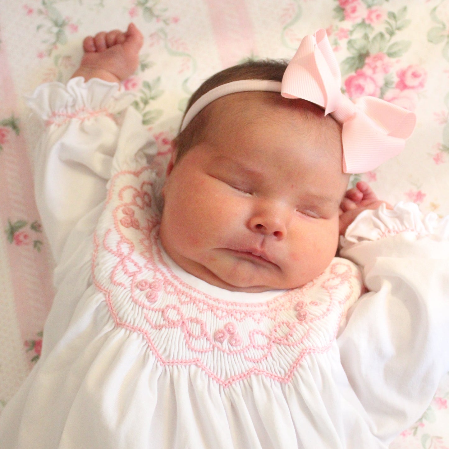 Smocked Bows Day Gown