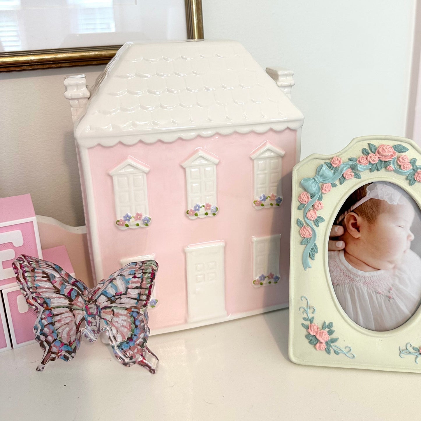 Pink Doll House Ceramic Piggy Bank