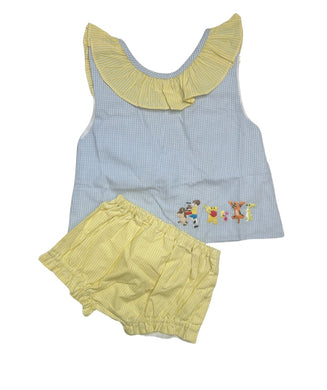 GIRLS POOH EMBROIDERED DIAPER SET