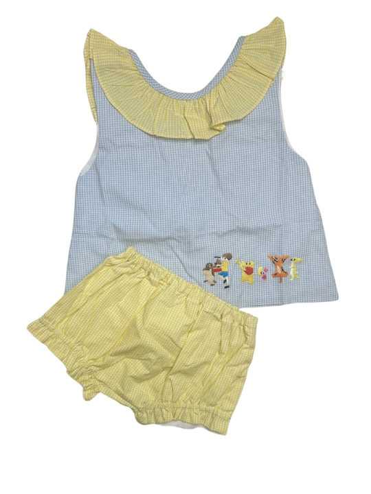 GIRLS POOH EMBROIDERED DIAPER SET