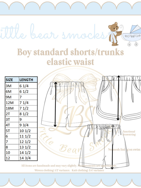 BOYS STANDARD SHORTS/TRUNKS