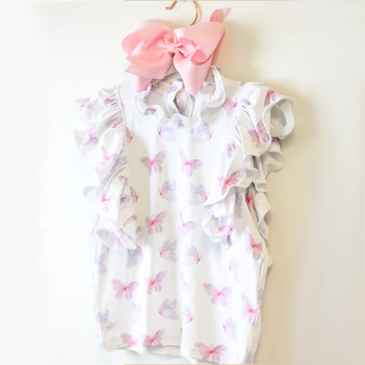 BEATRIX BUTTERFLY RUFFLE TOP