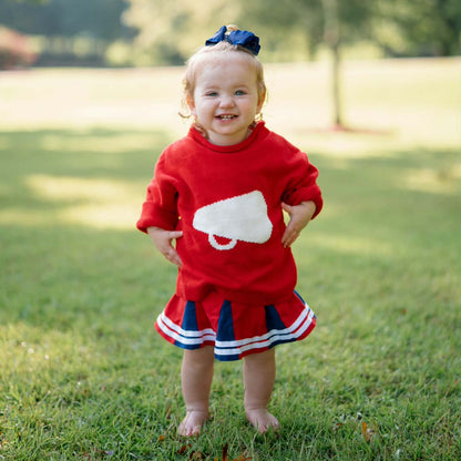 Red Megaphone Roll Neck Sweater